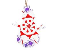 4 PCS Wooden Xmas Tree Ornaments, Rotating Purple Flowers Print Christmas Party Decoration Wood Pendant, for Home Crafts Hanging