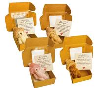 4 PCS Worry Bear Hug in a Box, A Little Pocket Bear Hug, Mini Plush ATeddy ABear with Inspirational Cards, Positive Emotional Support Gifts for Women Friends Families Decoration