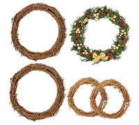 4 PCS Wreath Making Supplies Set, Christmas Wreath Rings for Decorating, 20 cm/15cm Christmas Rattan Hand-woven Rings, Rattan Wreaths for Holiday and Wedding Decor