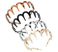 4 Pcs Zig Zag Headband | Plastic Tooth Wavy Comb Haribands | U Shaped Shark Tooth Zag Hairbands for Women Accessories|