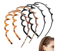 4 Pcs Zig Zag Headbands with Teeth - Wavy Plastic Headband for Women - Zig Zag Non-Slip Headband 90s Style Comb - Headwear Hair Accessories for Sports Workout Daily Wear