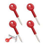 4 Pcs Zinc Alloy Star Key,Star Keys,Security Rack Frame Bolt for Door and Window Lock Replacement Metal Spare with Red Plastic Handle,Easy to Use Fire,Universal for Doors and Windows,Pipe Locks