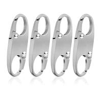 4 Pcs Zipper Locks for Backpacks, Detachable Anti Theft Zipper Lock Clips Disconnect Carabiner for Traveling Camping Outdoor (Silver)