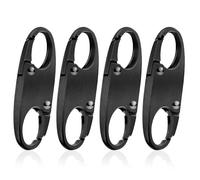 4 Pcs Zipper Locks for Backpacks, Detachable Anti Theft Zipper Lock Clips Disconnect Carabiner for Traveling Camping Outdoor (Black)