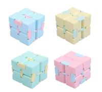 4 PcsInfinity Cube, Fidget Cubes, Creative Fidget Stress Relief Toy for Office Work and Classroom Focus, Pink Blue Yellow Green Sensory Cubes