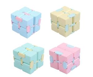 4 PcsInfinity Cube, Fidget Cubes, Creative Fidget Stress Relief Toy for Office Work and Classroom Focus, Pink Blue Yellow Green Sensory Cubes