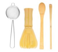 4 PcsMatcha Tea Set: Matcha Whisk Set, Bamboo Spoon, Holder & Sieve, Japanese Matcha Set Starter Kit, forMatcha Making Kit Accessories, Gifts for Tea Lovers Beginners Enthusiasts