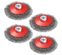 4 PcsWire Brush for Angle Grinder, 4 inch/100mm Wire Wheel for Angle Grinder Cup Wire Brush Set, M14 Mount, for Rust Removal Grinding Cleaning