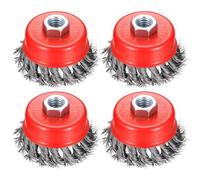 4 PcsWire Brush for Angle Grinder, 75mm Wire Wheel for Angle Grinder Cup Wire Brush Set, M14 Mount, Twist Knot Bristles, for Rust Removal Grinding Cleaning