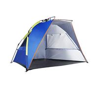 4 Person Beach Tent Sun Shelter - Portable Sun Shade Instant Tent for Beach with Carrying Bag, Stakes, Anti UV for Fishing Hiking Camping, Waterproof Windproof, Orange