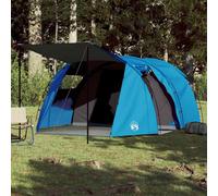 vidaXL Camping Tent Tunnel 4-Person Dome Tent Lightweight Tent Blue Waterproof
