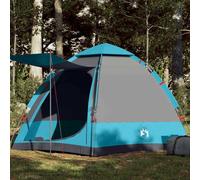 4 Person Camping Tent Waterproof Grey Orange Quick Setup Canopy Outdoor Festival