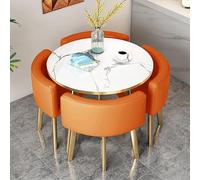 4-Person Dining Room Table and Cs Set Round/Square Conference Table for Office Reception Kitchen Business Negotiation Stylish Dinette Furniture Combo
