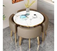 4-Person Dining Table and Chairs Set - Versatile Round/Square Conference Furniture for Kitchen Office Reception Business Meetings and Dining Spaces - Stylish & Functional Design
