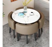 4-Person Dining Table and Cs Set Round/Square Conference Room Furniture Office Reception Table Business Negotiation Dining Room Combo Ideal for Kitchen & Dinette