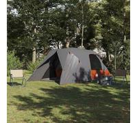 4-Person Dome Tent with Polyester, Camping, Grey and Orange, 455x252x178 cm
