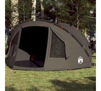 4-Person Fishing Tent, Brown Waterproof Camping Shelter with PU Coated Polyester, Portable Outdoor Gear for Sun & Wind Protection