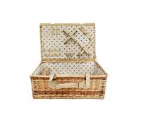 4 Person Picnic Hamper Set,Willow Picnic Basket Accessories Plates And Utensils,Perfect for Picnicking Camping or Any Other Outdoor