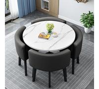 4-Person Round Dining Table & Chair Set | 31.5-Inch Conference Table for Office & Reception | Versatile Business Meeting Furniture