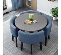 4-Person Round/Square Dining Set 90cm Conference Table & Chairs Multifunctional Office Reception & Kitchen Furniture Stylish Dining Room & Club Decor