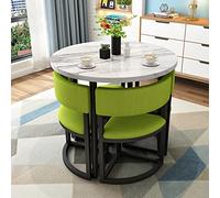 4 Person Small Round Dining Table Set 80cm Space Saving Coffee & Breakfast Table for Apartment Kitchen Office Balcony Lounge Restaurant and Hotel Reception