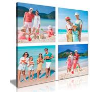 4 Photo Collage Square Personalised Canvas Print - Custom Photo Collage Wall Art - Multiple Sizes via “Customise Now” - Custom Printed Gift for Home & Occasions