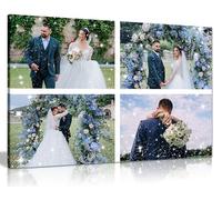 4 Photo Landscape Personalised Diamond Glitter Canvas Print - Sparkly Glittery Dust Finish - Handmade Heavyweight Canvas - Sizes 12x8" to 36x24" - Custom Photo Wall Art & Picture Gifts