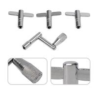4 Pics Drum Tuning Keys Set with 1 Speed Key and 3 Standard T Style Wrenches for 5.5mm Lug - Chrome Plated Steel for Durable, Lightweight