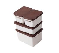 4-piece 1:12 Scale Dollhouse Storage Set for Dioramas And Landscaping, Brown