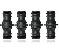 4-piece 1/2 Inch Double Plug Garden Hose Connections, Extender Extension Coupling Two Way Coupling for Garden and Home Hose，Strong and Durable, Anti-Vibration, Anti-Rust, Long Service Life