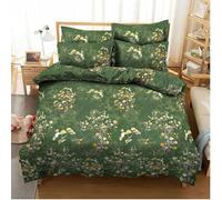 4 Piece 100% Egyptian Cotton King Size Duvet Cover Set 400 Thread Count Floral Printed Bedding Set with Deep Pocket Fitted Sheet 30cm & 2 Pillowcases, Luxury Soft Breathable King Bed Linen