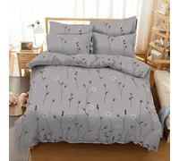 4 Piece 100% Egyptian Cotton King Size Duvet Cover Set 400 Thread Count Floral Printed Bedding Set with Deep Pocket Fitted Sheet 30cm & 2 Pillowcases, Luxury Soft Breathable King Bed Linen