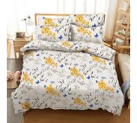 4 Piece 100% Egyptian Cotton King Size Duvet Cover Set 400 Thread Count Floral Printed Bedding Set with Deep Pocket Fitted Sheet 30cm & 2 Pillowcases, Luxury Soft Breathable King Bed Linen