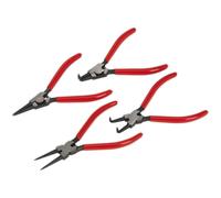 4 Piece 180mm Circlip Pliers Set - Hardened - Spring Loaded Jaws - Non Slip Tips