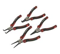 4 Piece 180mm Circlip Pliers Set - Spring Loaded Jaws - Forged Non-Slip Tips