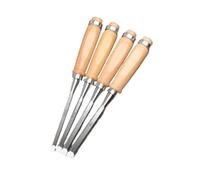 4-Piece 240mm Wood Chisel Set, Hardened Steel, 6/8/10/12mm | 95mm Blades, 106mm Polished Wooden Handles, 25mm Wide, Roll-Up Case