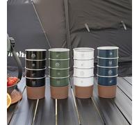 4 piece 300ml step cup set made of 304 stainless steel for outdoor and For camping use, designed for durability and easy stacking storage (300ml four colors)