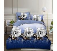 4 Piece 3D Design Duvet Cover Set Microfiber Printed Design Quilt Cover Complete Bedding Set With Extra Fitted Sheet & Pillow Cases (3D Printed 358, Super King)