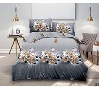 4 Piece 3D Design Duvet Cover Set Microfiber Printed Design Quilt Cover Complete Bedding Set With Extra Fitted Sheet & Pillow Cases (3D Printed 364, King)