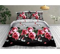 4 Piece 3D Design Duvet Cover Set Microfiber Printed Design Quilt Cover Complete Bedding Set With Extra Fitted Sheet & Pillow Cases (3D Printed 355, Super King)