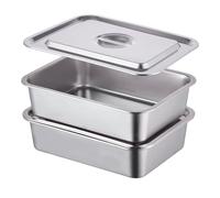 4-Piece 4 Inch Extra Deep Lasagna Pan with Lid, 11.6x15.6 Inch 9.2QT Large Stainless Steel Nonstick Lasagna Baking Roasting Dish Pan for Oven(L, 2 Pack)