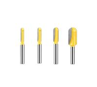 4-Piece 8mm Shank Extra Long Carbide Router Bit Set, Deep Groove & Edge Profiling for Wood & Soft Metals