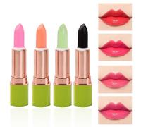 4 Piece Aloe Vera Colour Changing Lipstick, Magic Temperature Sensitive Hydrating Lip Balm Set, Natural Moisturizing Lip Tint, Long Lasting and Durable Lip Gloss for Women and Girls