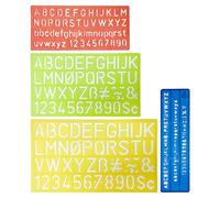 4 Piece Alphabet Templates, Hollow Plastic Templates, Children's Drawing Templates, Alphanumeric Rulers, Auxiliary Templates, Reusable Character Templates