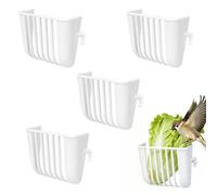 4 Piece Anti Spill Parakeet Bowl - Bird Cage Feeder, Heavy Duty Food Holder, Vegetable Feeding Container, Reduction Design, Conure Macaw Canary Cockatiel Lovebird Indoor Outdoor Home Accessory