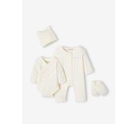 4-piece baby and premature baby newborn set ecru