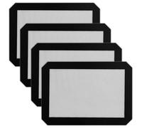 4 Piece Baking Mat Silicone 40x30 CM Reusable X Fibreglass