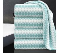 4 Piece Bath Towel Set Oversized Bath Sheet 35"x70" Bathroom Towel Extra Large Towel Set Soft Highly Absorbent & Quick Dry Premium Bath Sheet for Bathroom 600GSM Shower Towel Spa Gym Hotel,Aqua