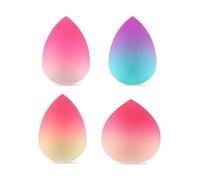 4-Piece Beauty Blending Makeup Sponge, Soft and Comfortable, Beauty Accessory Set, Blending Cotton Puff for Liquid, Cream and Foundation (Pink Blue Purple)