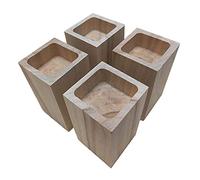 4-Piece Bed Risers Set 10cm Height Wooden Furniture Lifts for Sofas Chairs & Beds Heavy-Duty Fur Leg Elevators 5x5cm Elevation for Enhanced Comfort